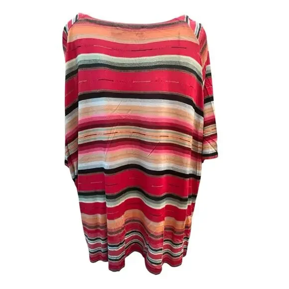 Polo Ralph Lauren Women's Western Aztec Tunic Top Red Striped Small Short Sleeve - Picture 3 of 12